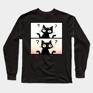 Confused Black Cats Long Sleeve T-Shirt